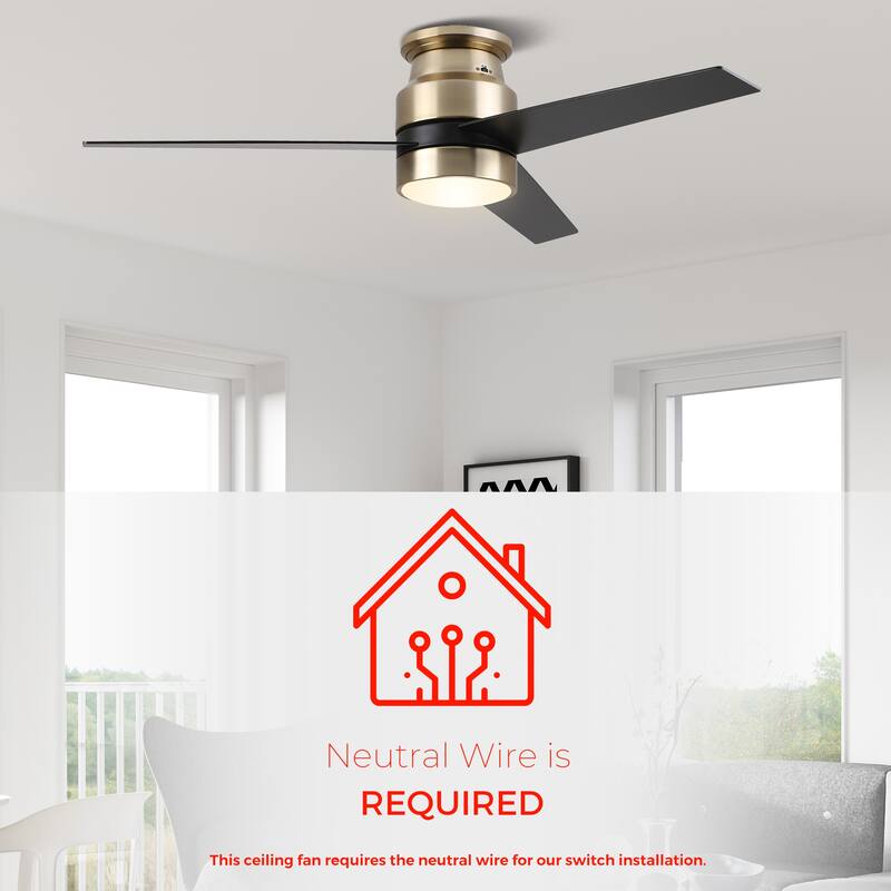 CARRO Aurora 52" 3-Blade Indoor Smart Ceiling Fan with Light and Wall Control