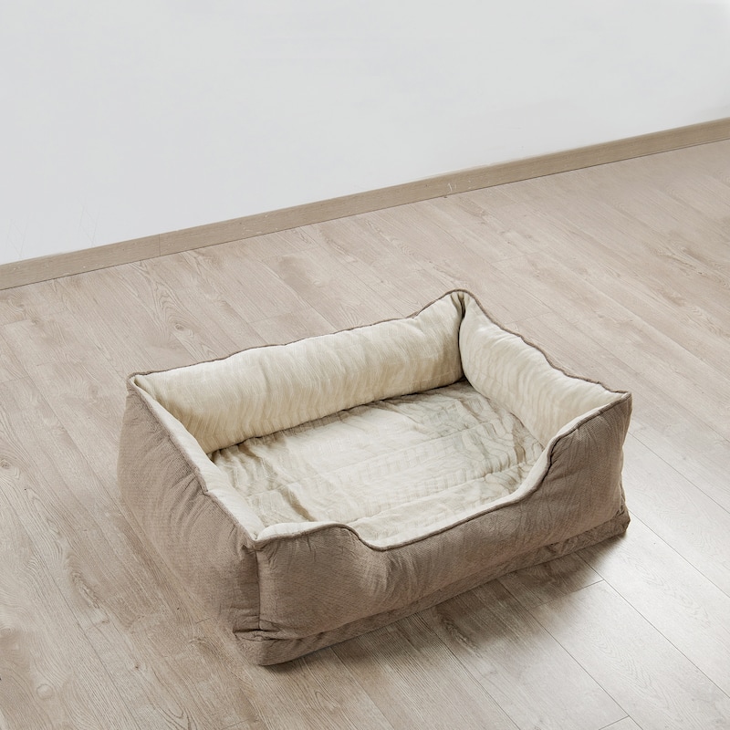 Soft Plush Bolstered Rectangle Dog Bed