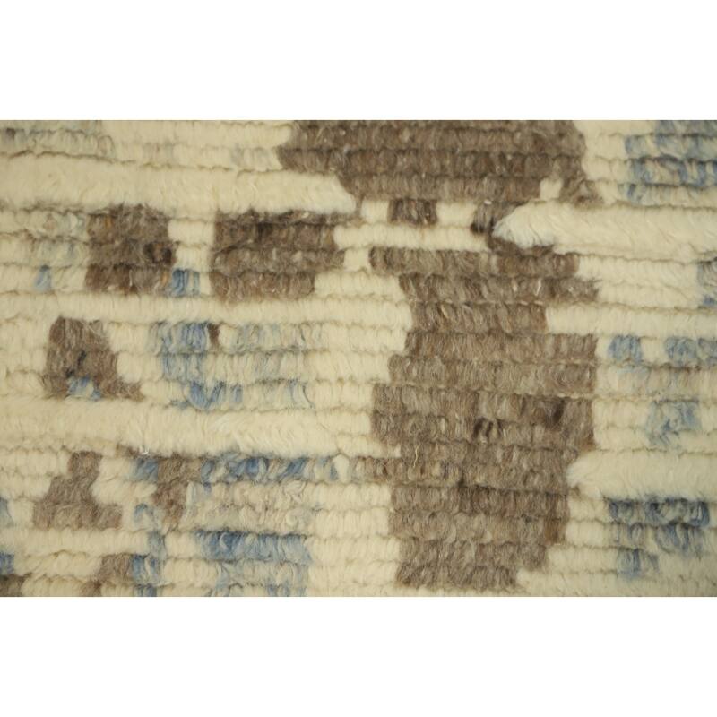 Hand-knotted Modern Wool Beige Abstract Area Rug Oriental Carpet - 8' 3'' X 5' 6''