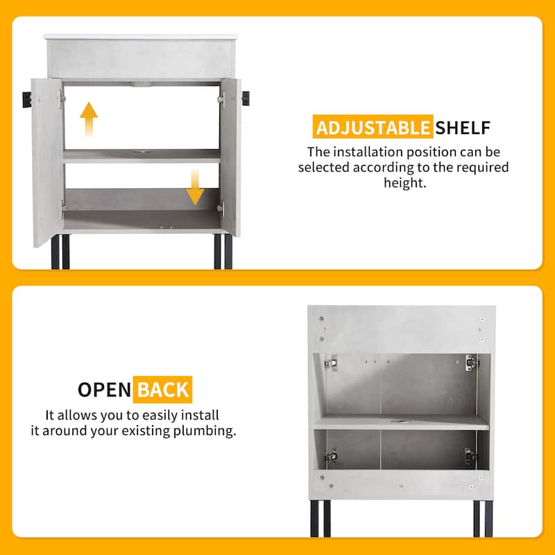 Beingnext 24"/30"/36" Bathroom Vanity with Sink, Freestanding/Floating Bathroom Vanity with Soft Close Door and Adjustable Shelf