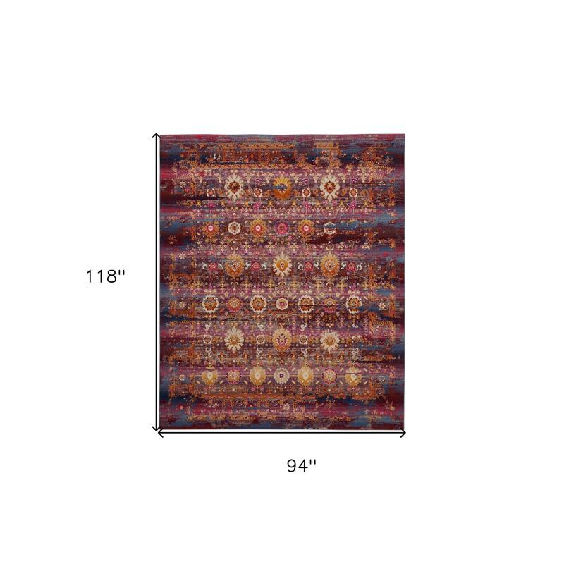 HomeRootsFloral Transitional Rectangle Area Rug - 118' X '94' X '0.5