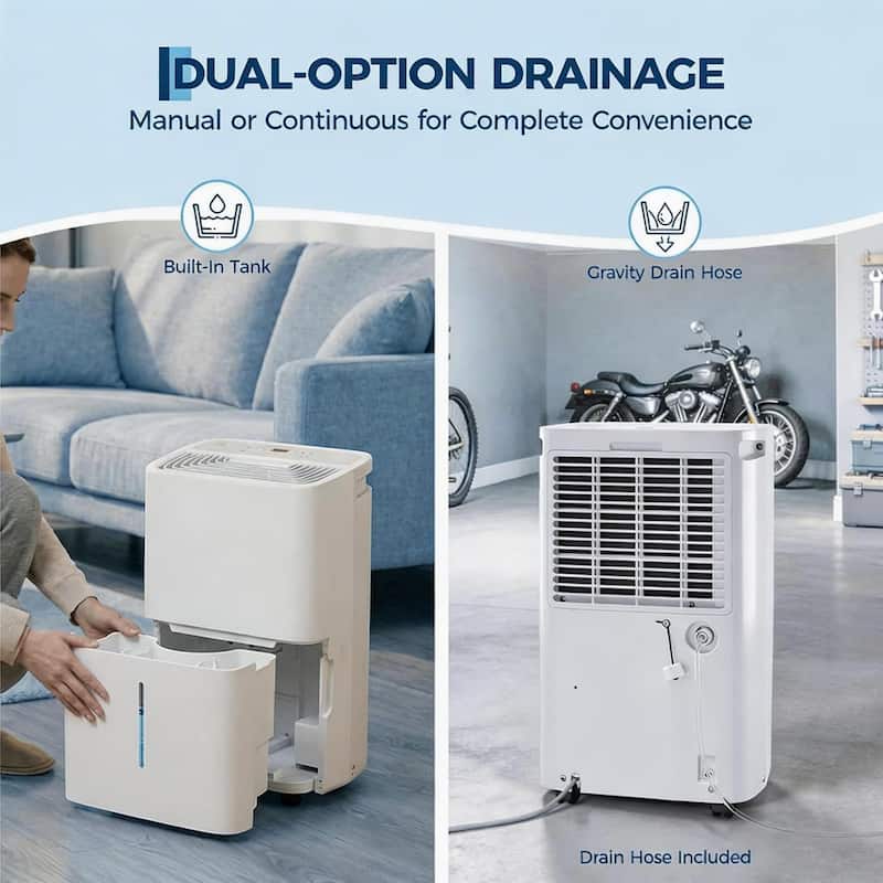 50 Pint Dehumidifier, with Reusable Air Filter Control, up to 5,500 Sq Ft