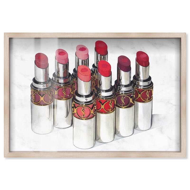 Doll Memories - Lipsticks 22 Shadowbox by Art Remedy - Natural - 36" x 24"