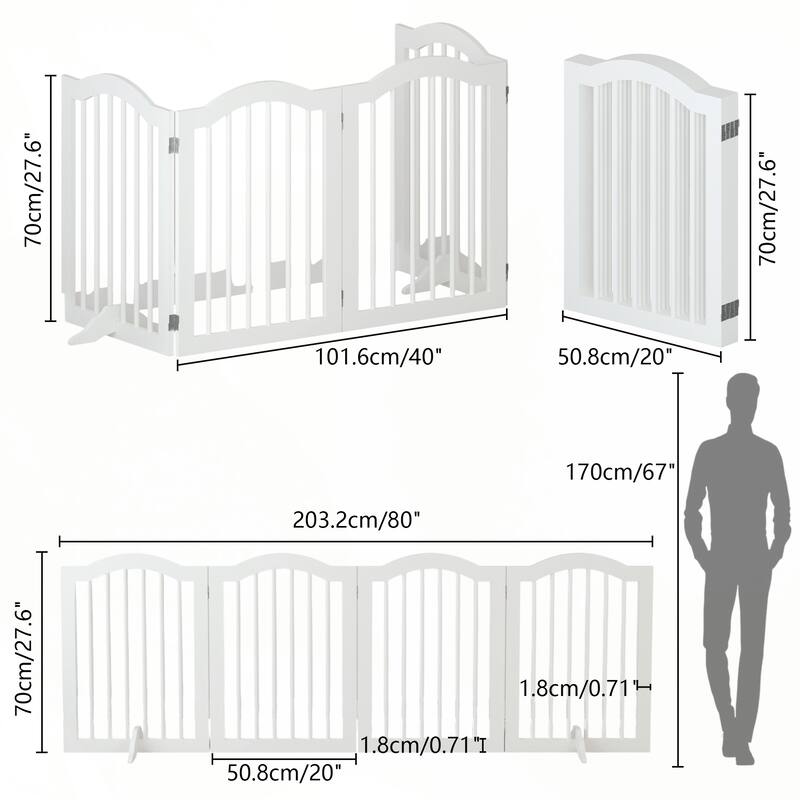 27.6" Height Tall Freestanding Pet Gate