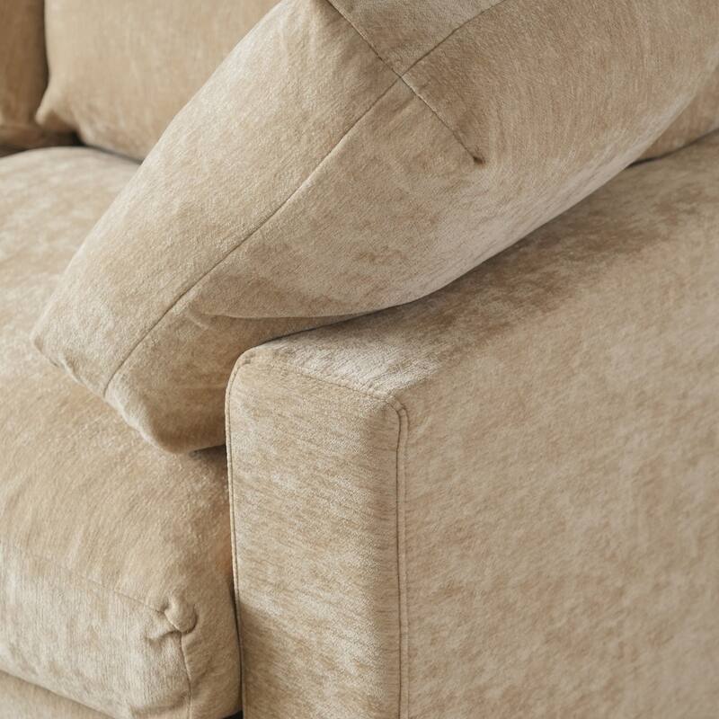 Cloud Couch Modular Sectional Sofa, 134" U Shaped Couch for Livingroom, Oversized Convertible Wide Seater with 2 Ottomans