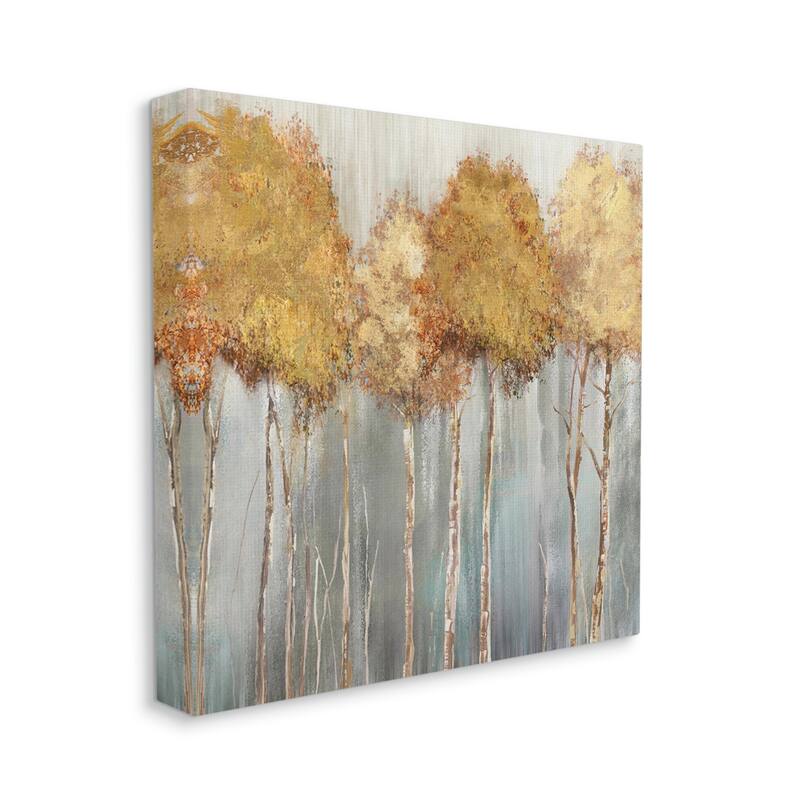 Stupell Neutral Tree Forest Standing Tall over Grey Canvas Wall Art - 36 x 36