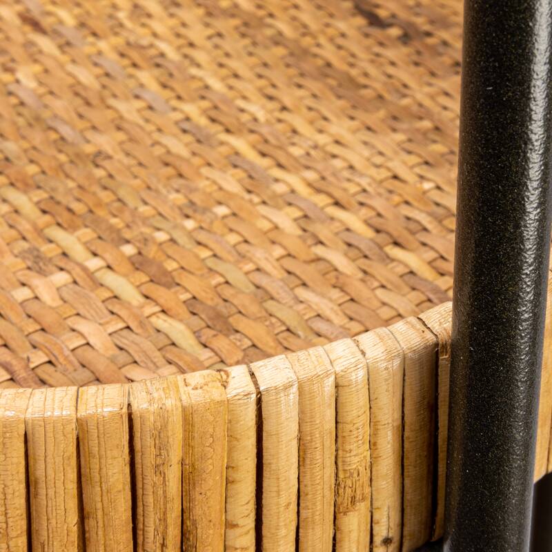 Arched Metal Plant Stand or Shelf with Removable Rattan Trays