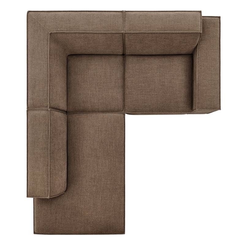 Restore 3-Piece Performance Fabric Upholstered Modular L-Shaped Sectional Sofa
