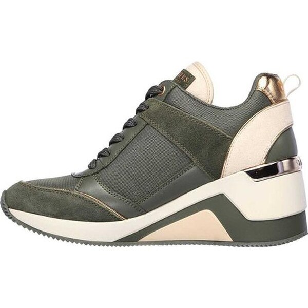 skechers lace up sneakers olive