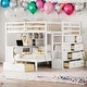 preview thumbnail 2 of 33, Modern Full Over Twin Bunk Bed With Desk,Drawers and Shelves