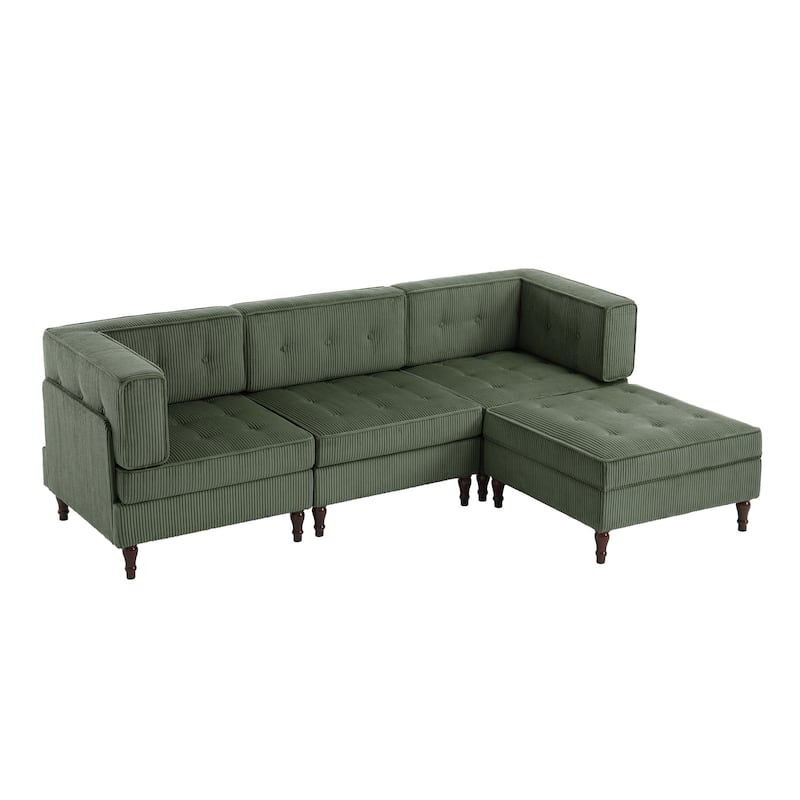 Oversized Sofa Corduroy Tufted Modular Sectional Set