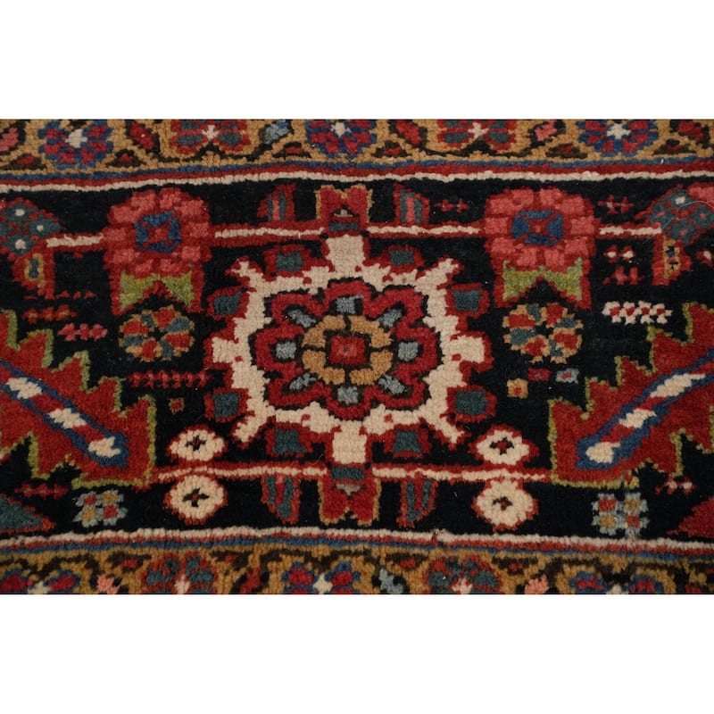 Hand Knotted Oriental 100% Wool Carpet Traditional Medallion Oranges & Rust Heriz (serapi) Area Rug - 11' 11'' X 8' 11''