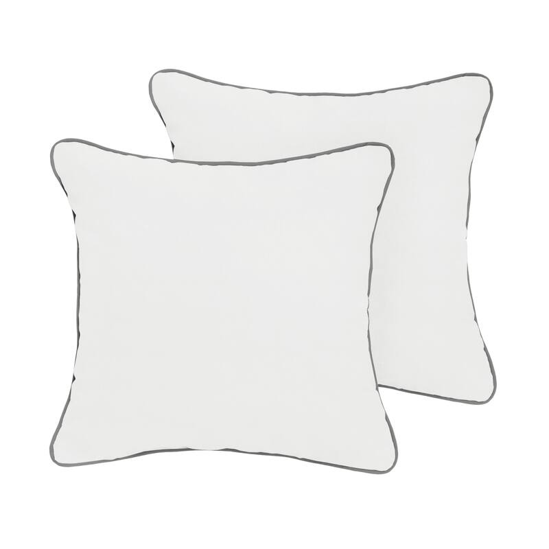 Sunbrella Canvas Natural/ Canvas Charcoal Indoor/ Outdoor Pillow Set