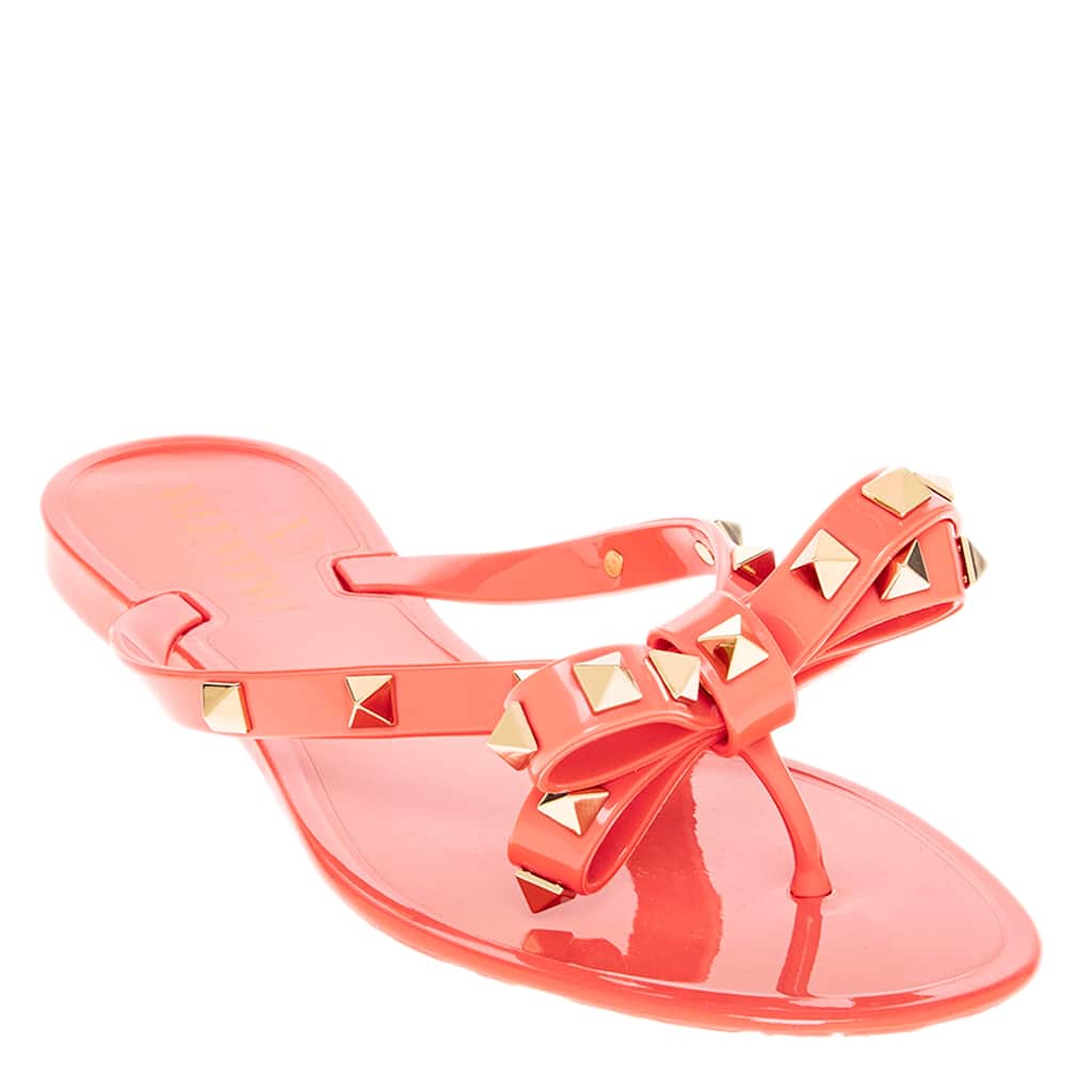 Valentino Rockstud Bow Thong Sandals
