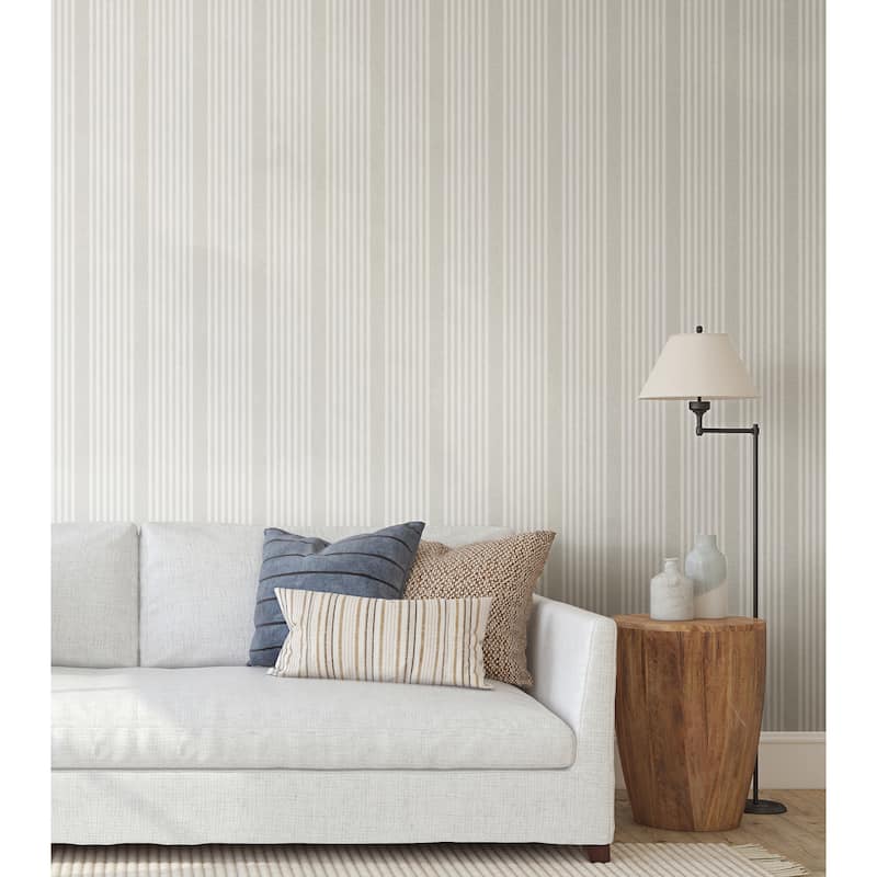 Gresham 20' L x 27" W Stripe Peel and Stick Wallpaper