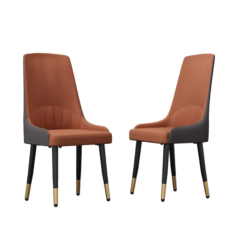 Modern Microfiber Leather Dining Chairs (Set of 2)