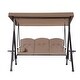 preview thumbnail 5 of 6, 3-Person Sunshade Porch Swing Chair - Sturdy Steel Frame