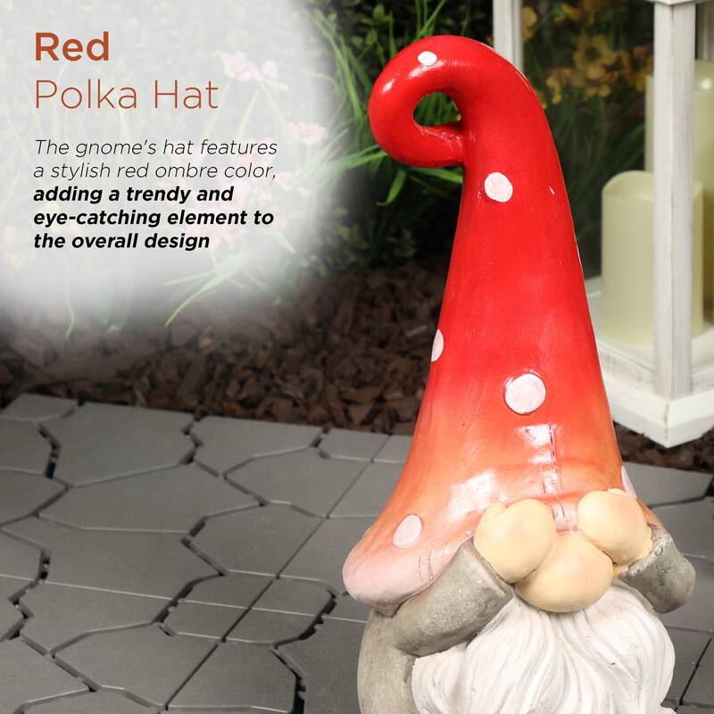 Gnome Covering Eyes with Red Ombre Hat