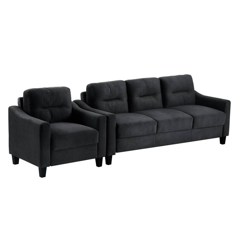 76.7" Velvet 3-seater Sofa with Sturdy Hardwood Frame and Highly Elastic Foam for Living Room