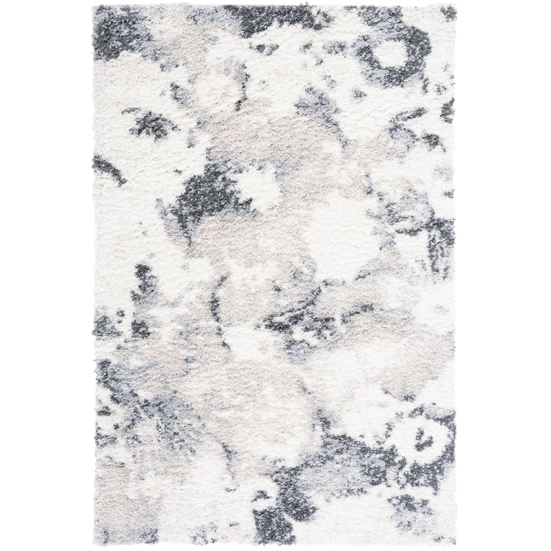 SAFAVIEH Berber Shag Dritana Modern 1.2-inch Thick Rug - 9' x 12' - Grey/Ivory
