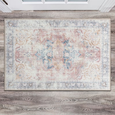 Bohemian Transitional Machine Washable Area Rug
