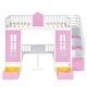 preview thumbnail 4 of 16, Twin Over Twin Bunk Bed with Changeable Table Desk with 2 Drawers, Pink