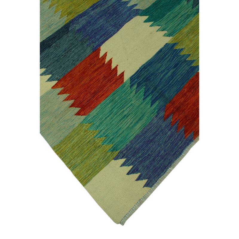 Hand-Woven Winchester Kilim Hafez Ivory/Rust Rug - 8'7" x 11'8"