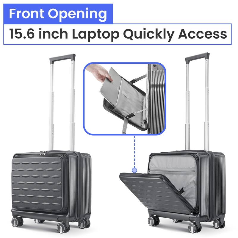 18" Carry On Luggage with Front Open Door &Laptop Interlayer