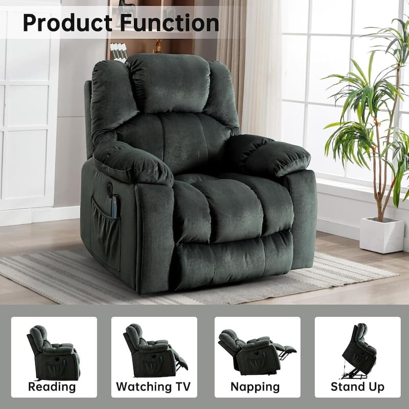 Power Recliner Chair with Massage and Heat for Elderly