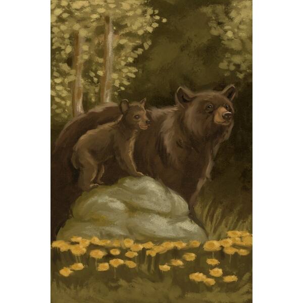 Shop Black Bears Oil Painting Lantern Press Artwork Art Print