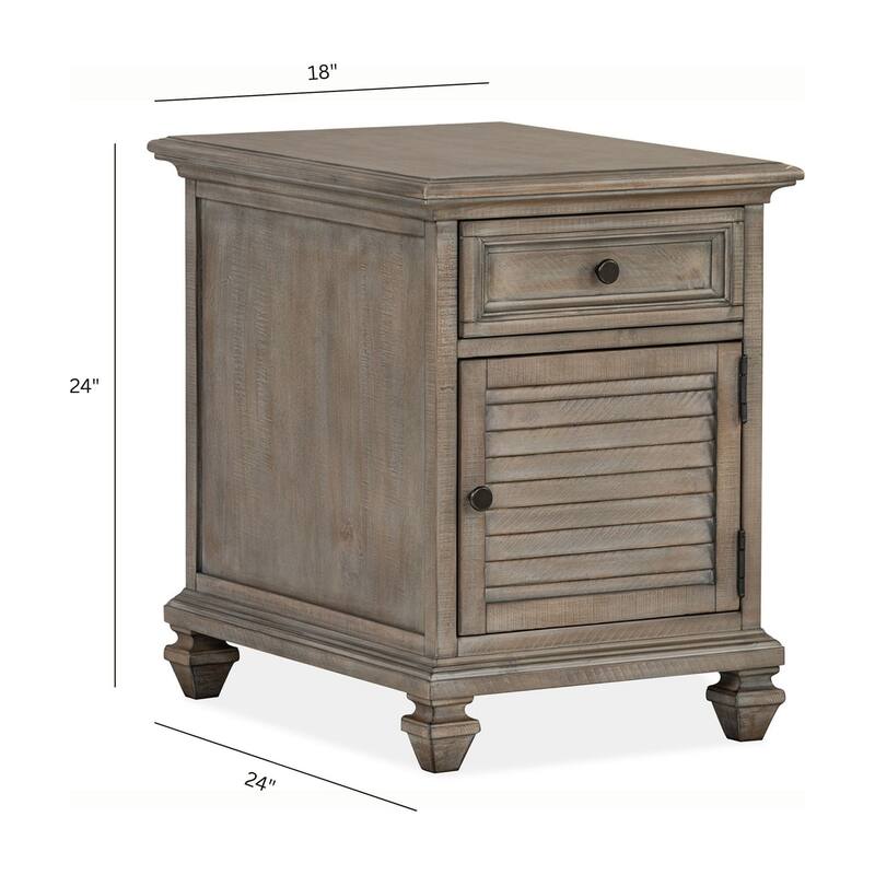 Magnussen Home Lancaster Dovetail Grey Chairside End Table - 18''W x 24''D x 24''H