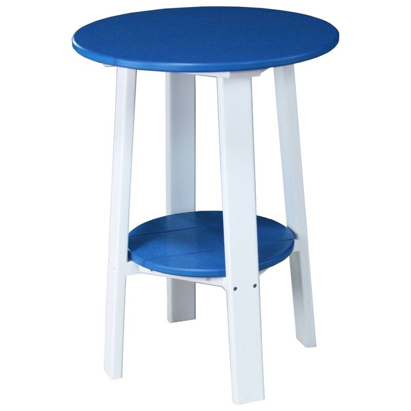 Poly Lumber Deluxe End Table - Counter Height - Blue & White