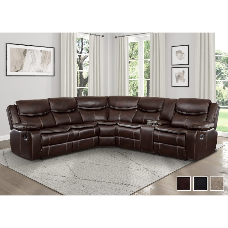 Ember Reclining Sectional Sofa with Console