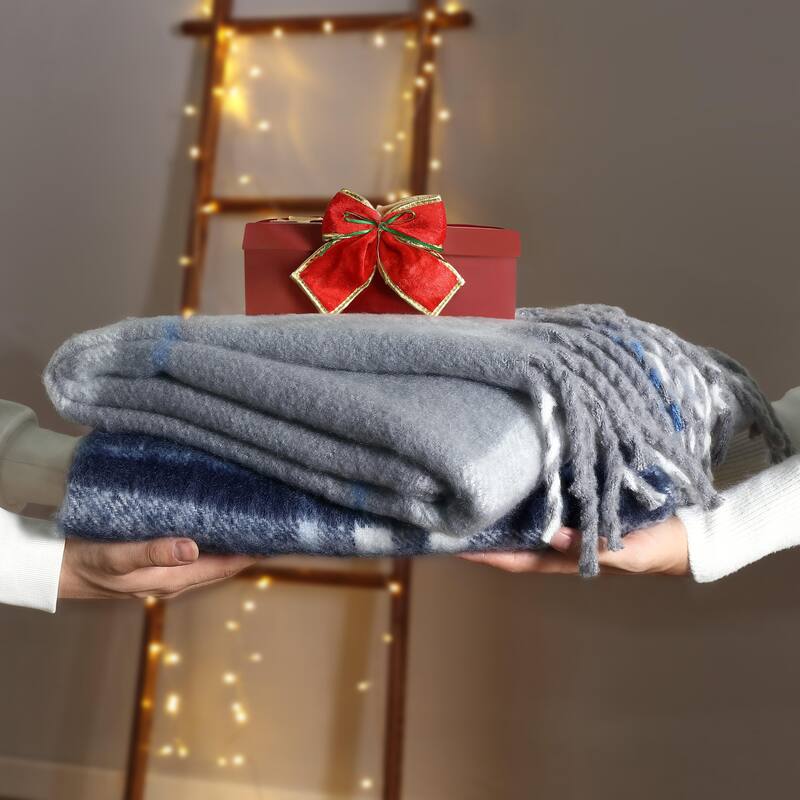 Nautica Ryan Cove Plaid Cozy Throw Blanket