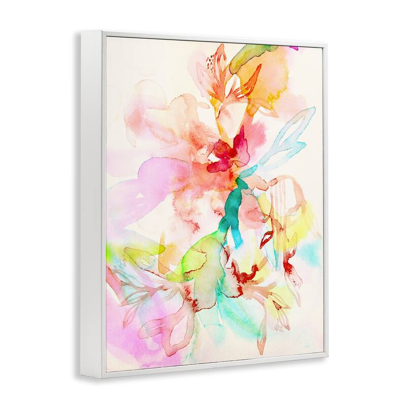 Stupell Abstract Watercolor Island Flowers Framed Giclee Art Design By Gemma Bardot