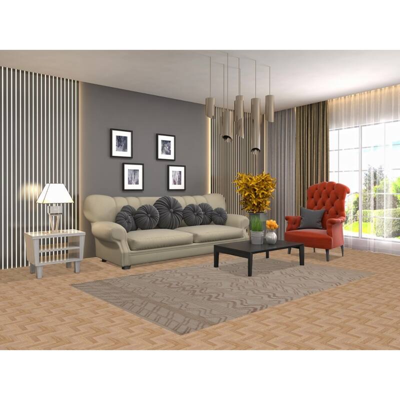 Moroccan Area Rug Hand-Knotted Oriental Wool Carpet - 4'10" x 7'9"