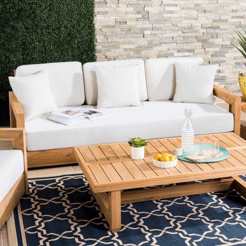SAFAVIEH Couture Montford Teak 3-Seat Bench Casing (Cover Only) - 72Wx29Dx1H
