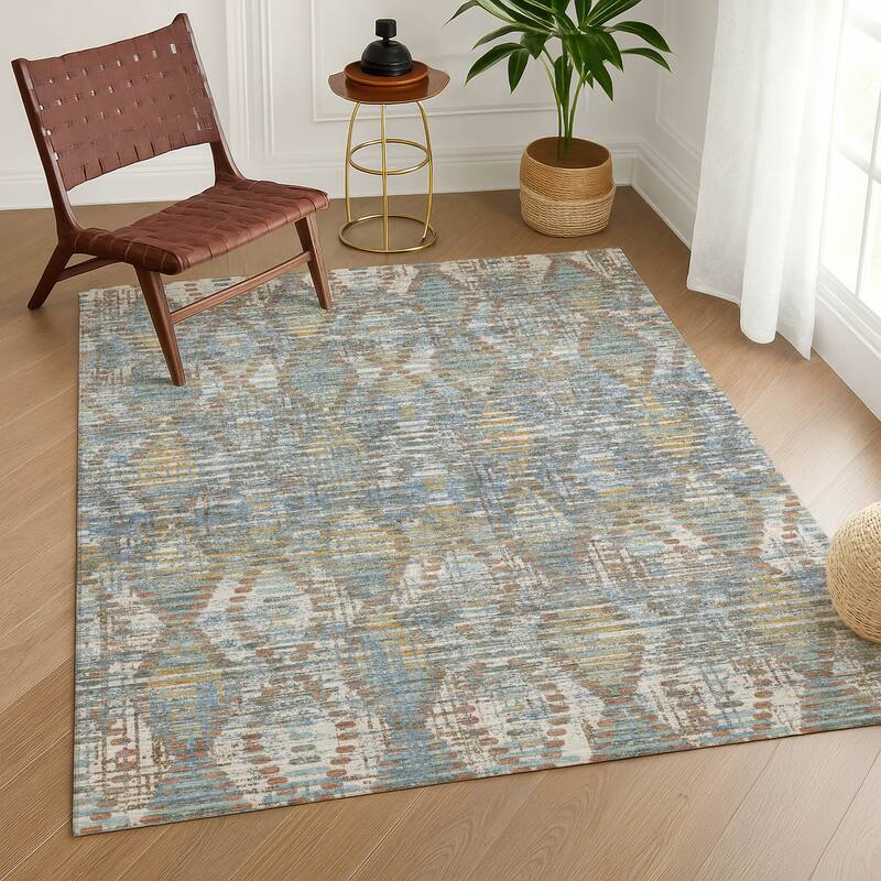 Machine Washable Indoor/ Outdoor Modern Ignacio Chantille Rug