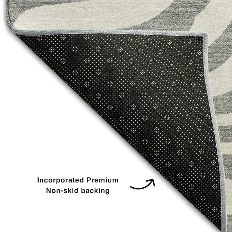 Premium Washable Super Soft Zebra Print Mayfield Rug