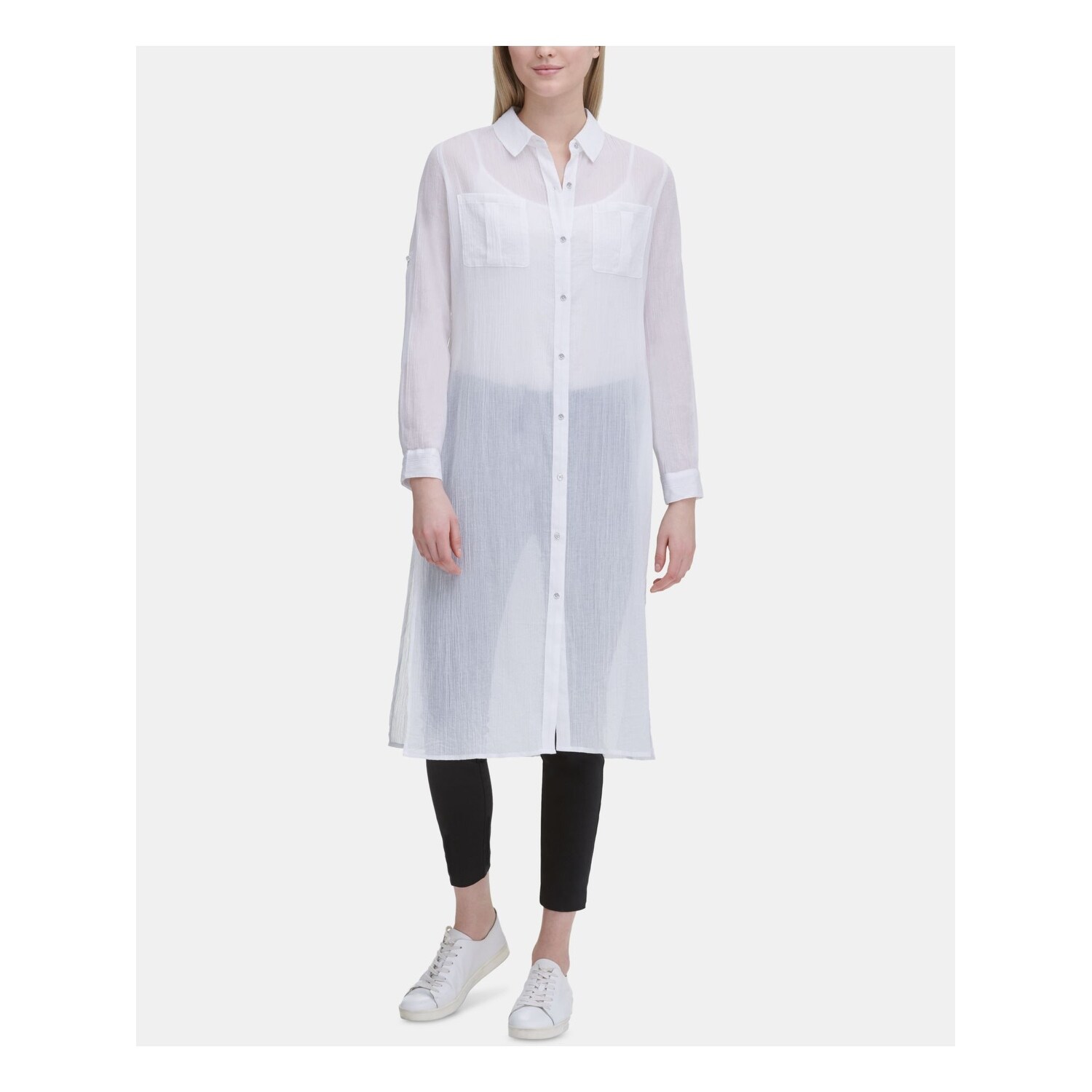 calvin klein white long dress