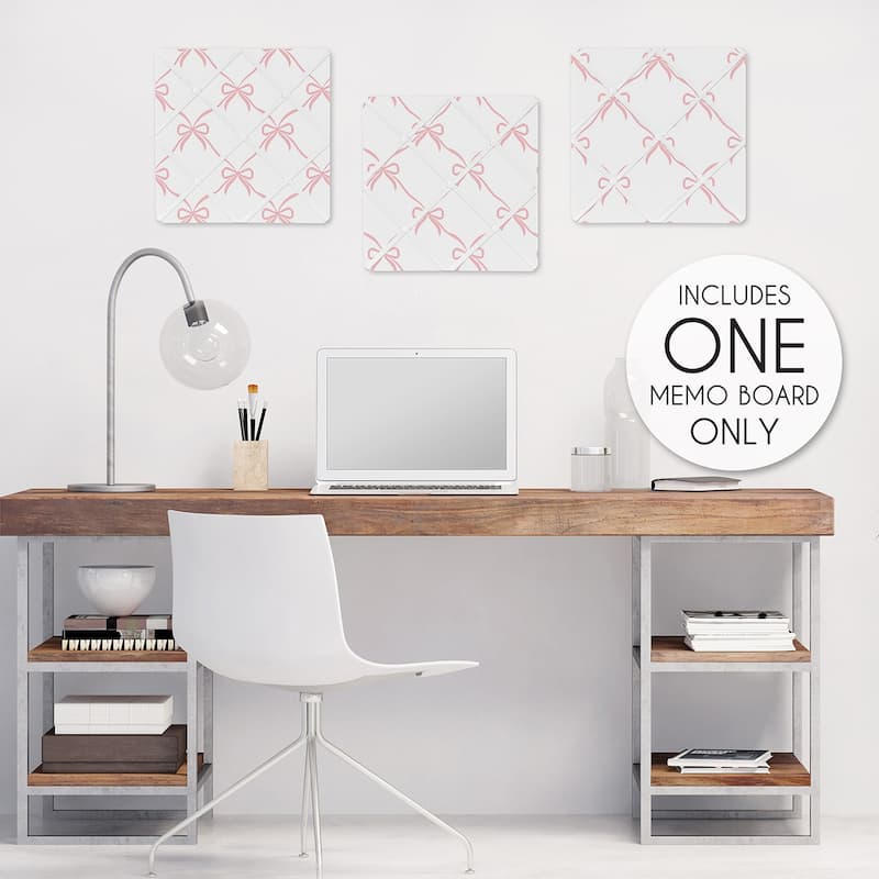 Sweet Jojo Designs Pink Bows Girl 13in. Fabric Memory Photo Bulletin Board - Elegant Bow for Ballerina Dancer Ballet Collection