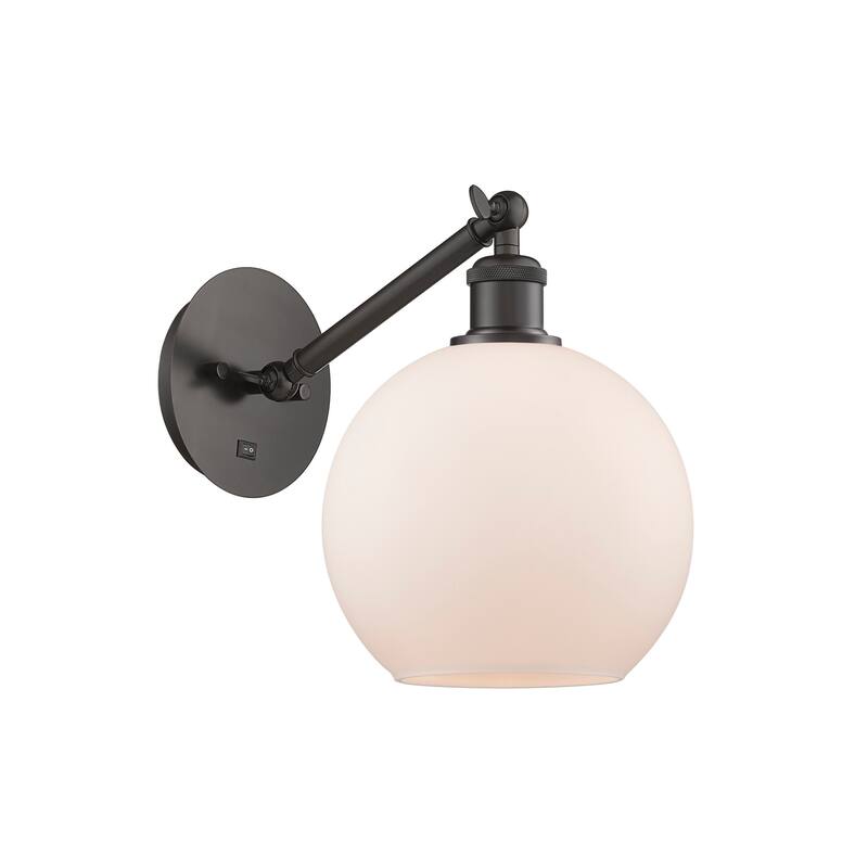 Innovations Lighting 317-1W-14-8 Athens Sconce Athens 14" Tall Wall - Oil Rubbed Bronze / Matte White