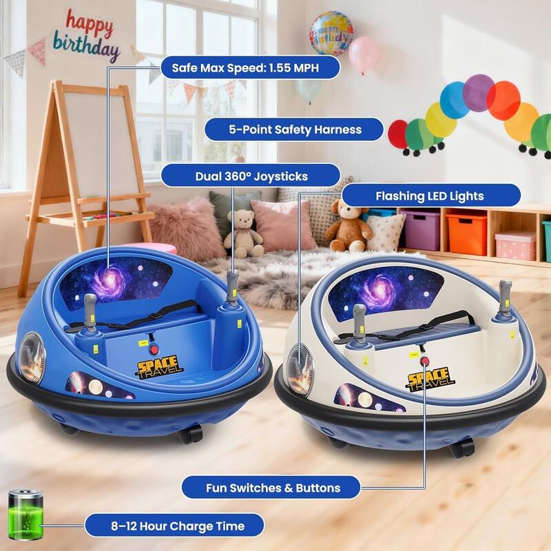 12V Ride on Electric Bumper Car for Kids & Toddlers, Dual Motor for Kids Best Gift