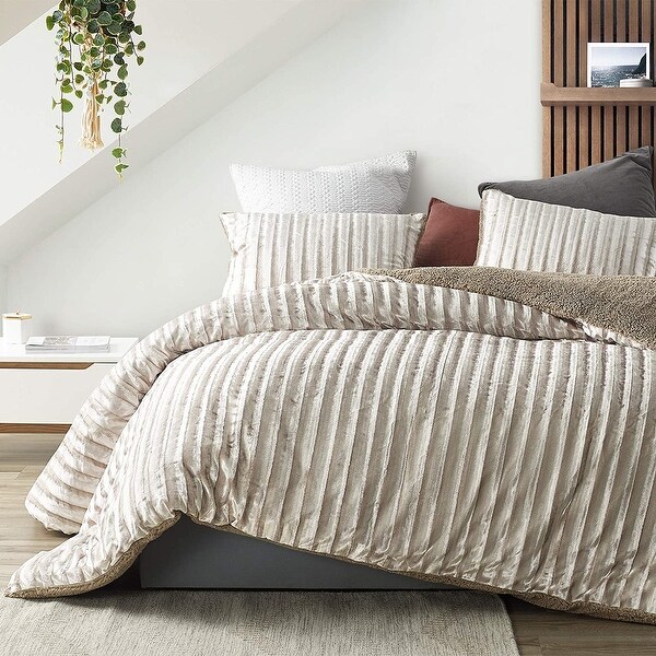 Velvet Crush - Coma Inducer Oversized Duvet Cover - Ridged Silvery Beige
