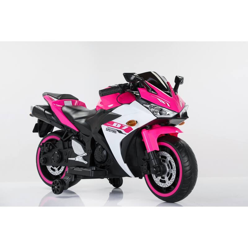 Kids 12V Ride-On Motorcycle with Manual Throttle & Foot Brake, Ideal Holiday Present
