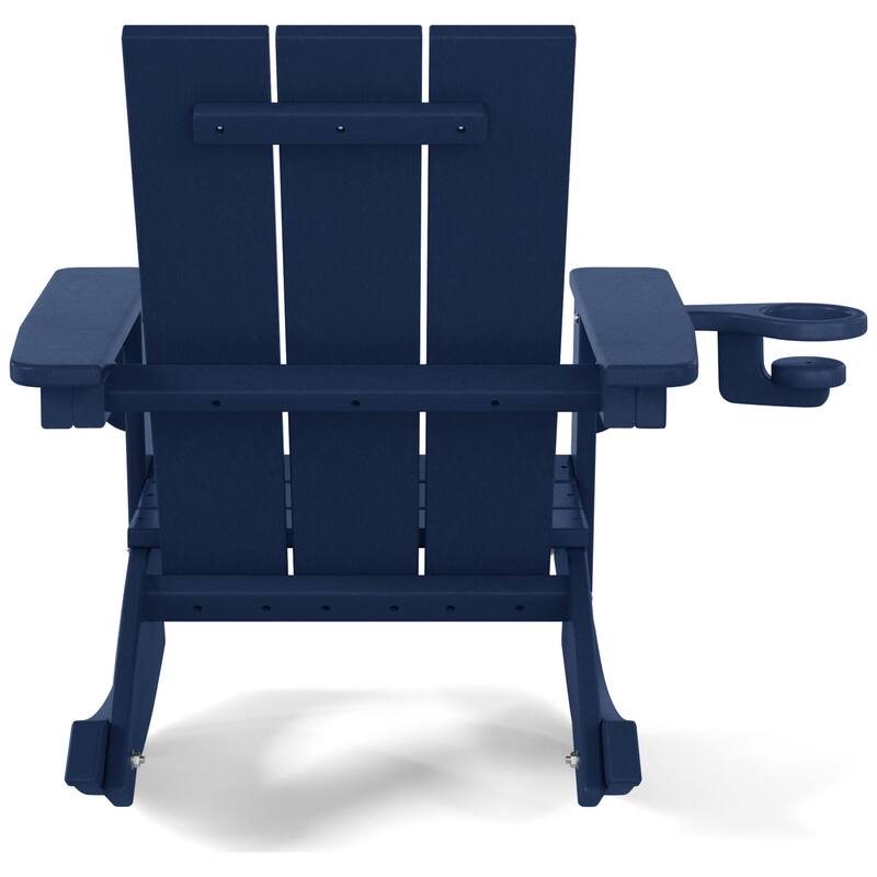 Shoreside Kids Outdoor Poly Adirondack Rocking Chair with Cup Holder (Set of 2)