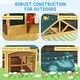 preview thumbnail 7 of 6, Qaba Foldable Outdoor Playhouse, Wooden Kids Cottage with Windows, Working Door, Snack Bars, for Kids 3-8 Years
