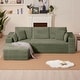 preview thumbnail 19 of 48, 102.76" Corduroy Cloudy L Shaped Sofa with Headrests