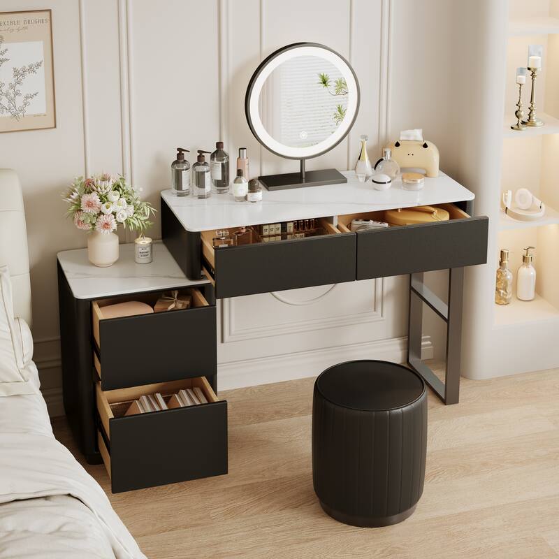 JASIWAY Modern Solid Wood Telescopic Makeup Vanity Desk