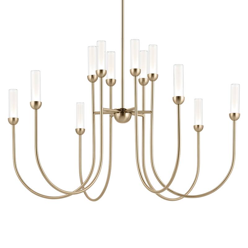 Moraine 40 Inch LED 12 Light 2-Tier Chandelier in Champagne Bronze